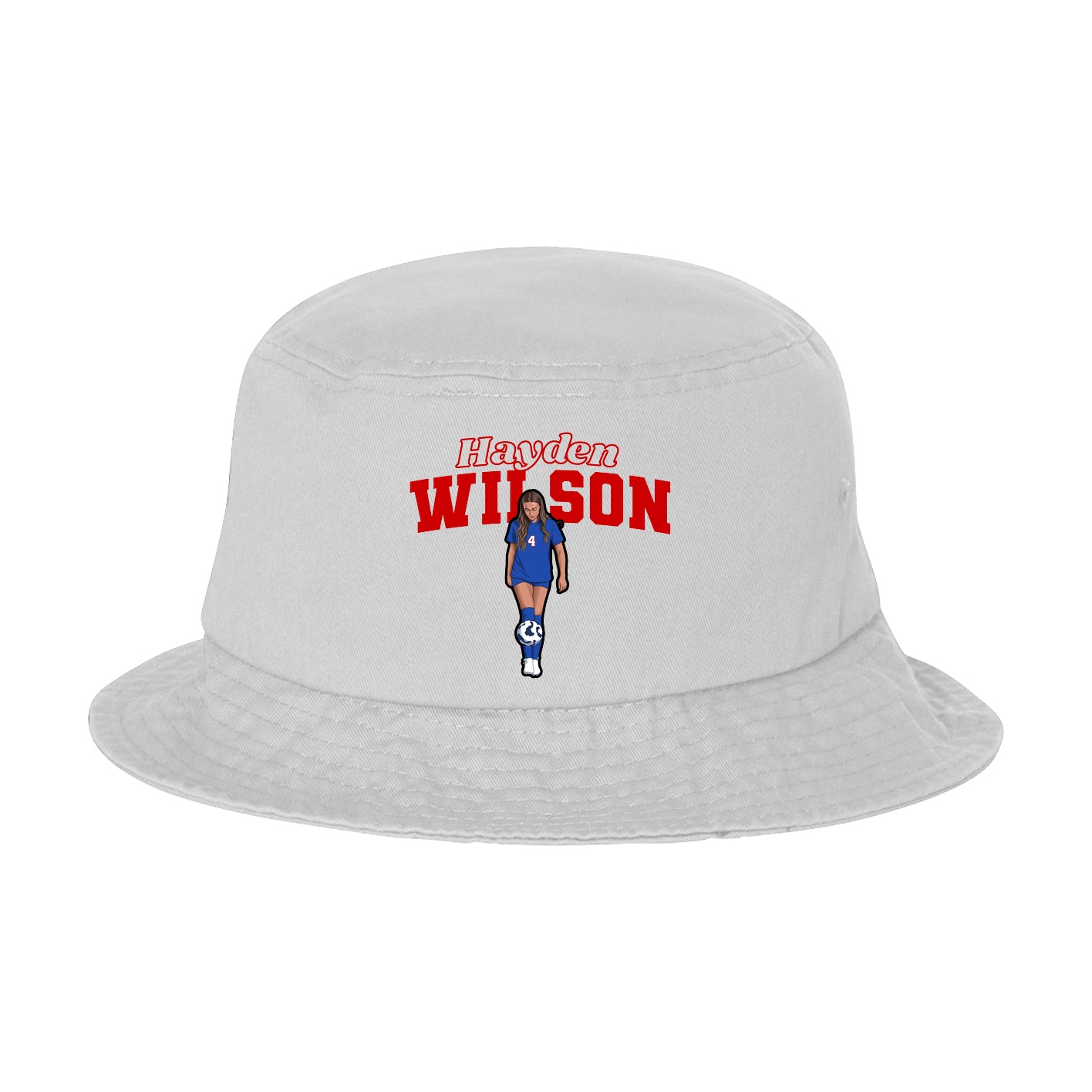 Bucket Cap — Name Arch in White