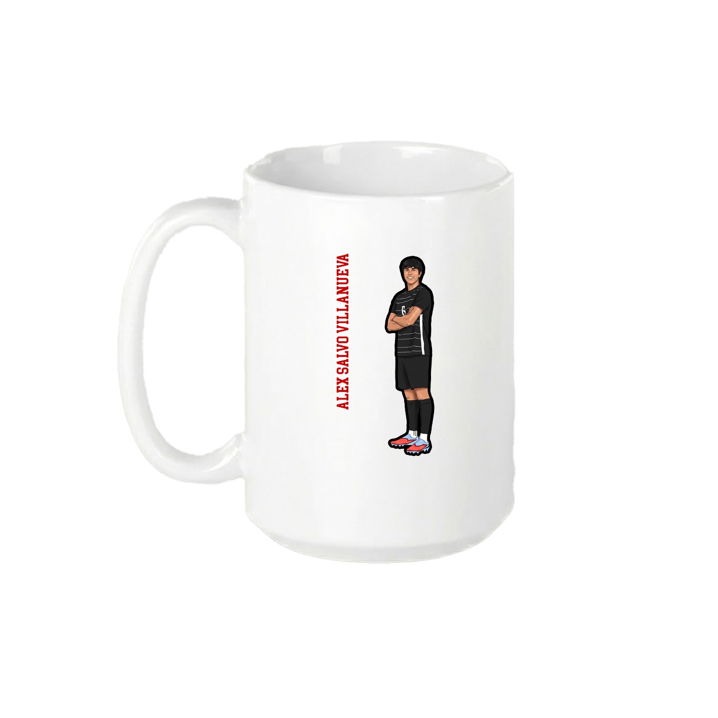 15oz Coffee Mug — Name Vertical in White