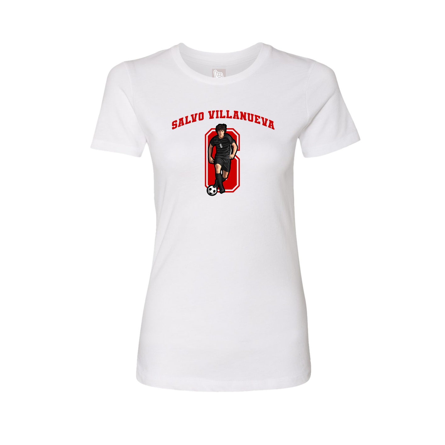 Fitted Women's Tee — Number in White