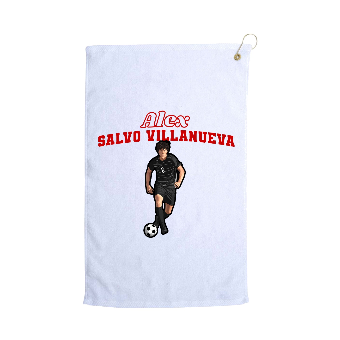 Golf Towel — Name Arch in White