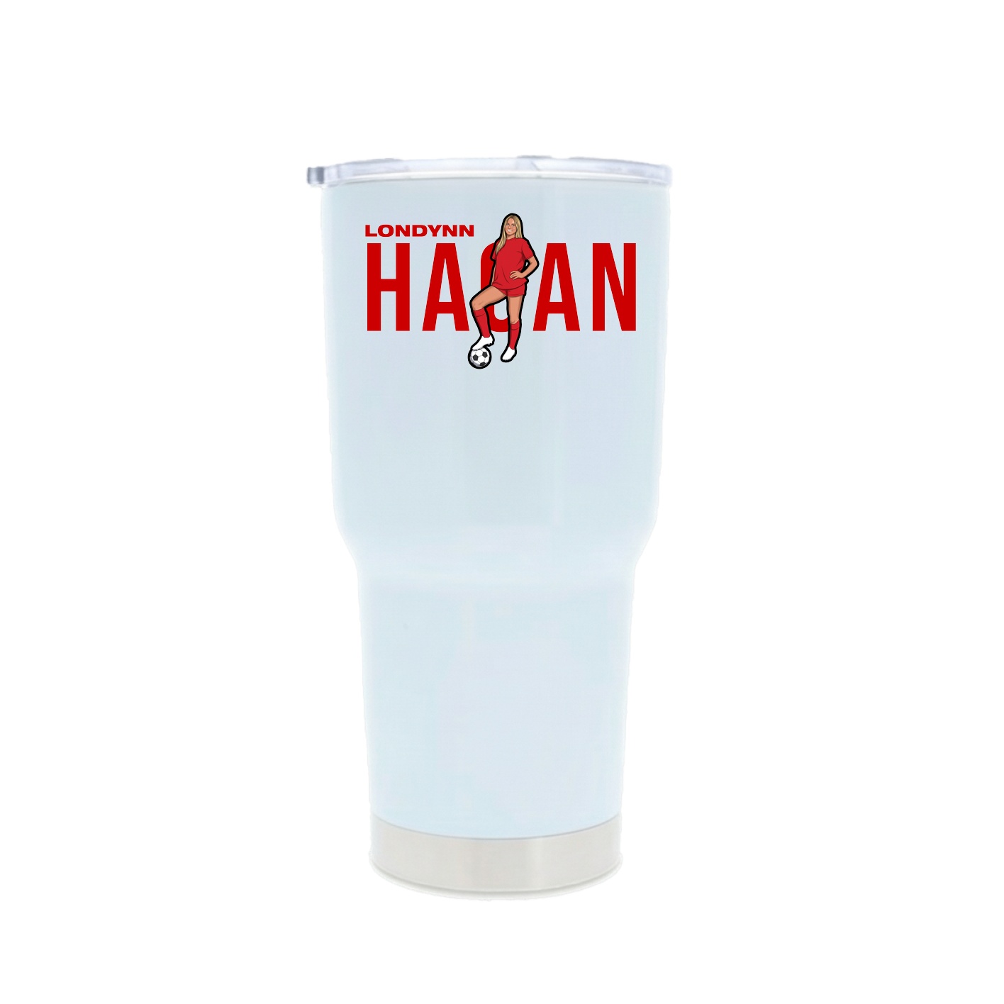30oz Stainless Steel Tumbler — Player Name in White