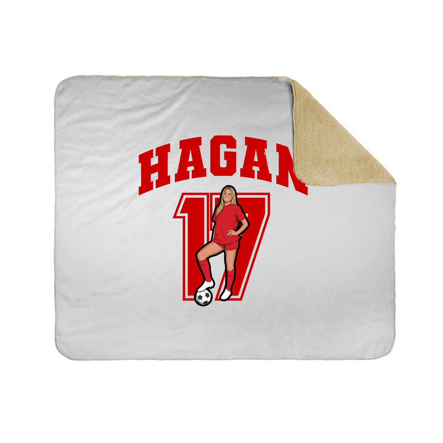 Throw Blanket — Number in White