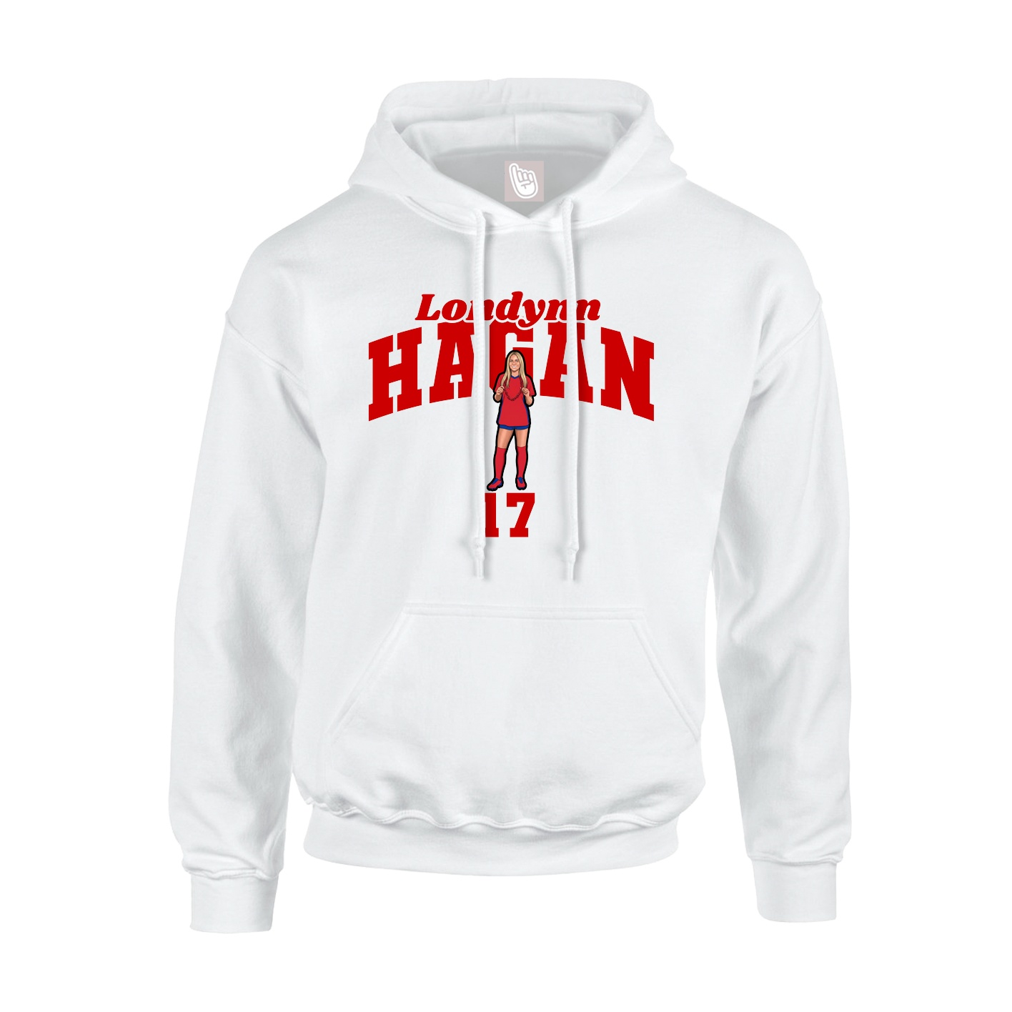 Youth Hoodie — Signature Arch in White
