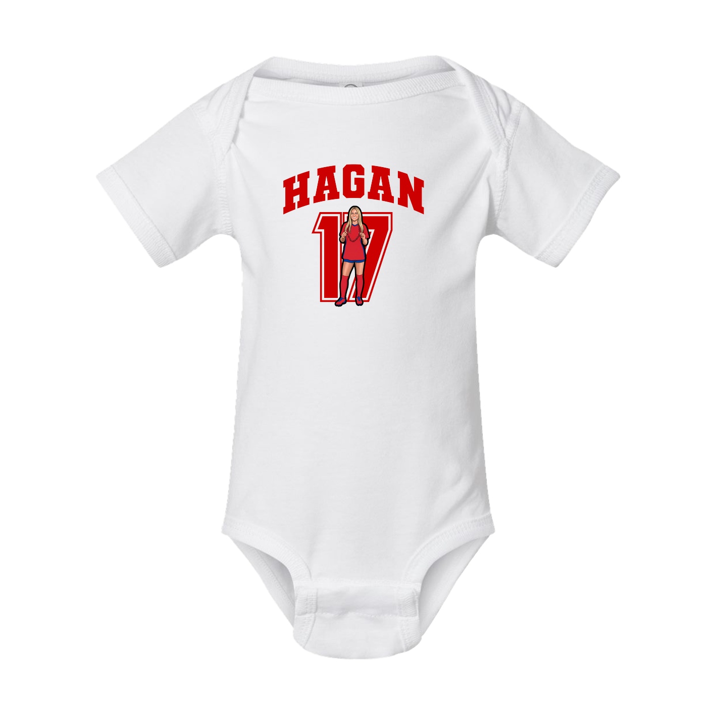Baby Onesie — Number in White