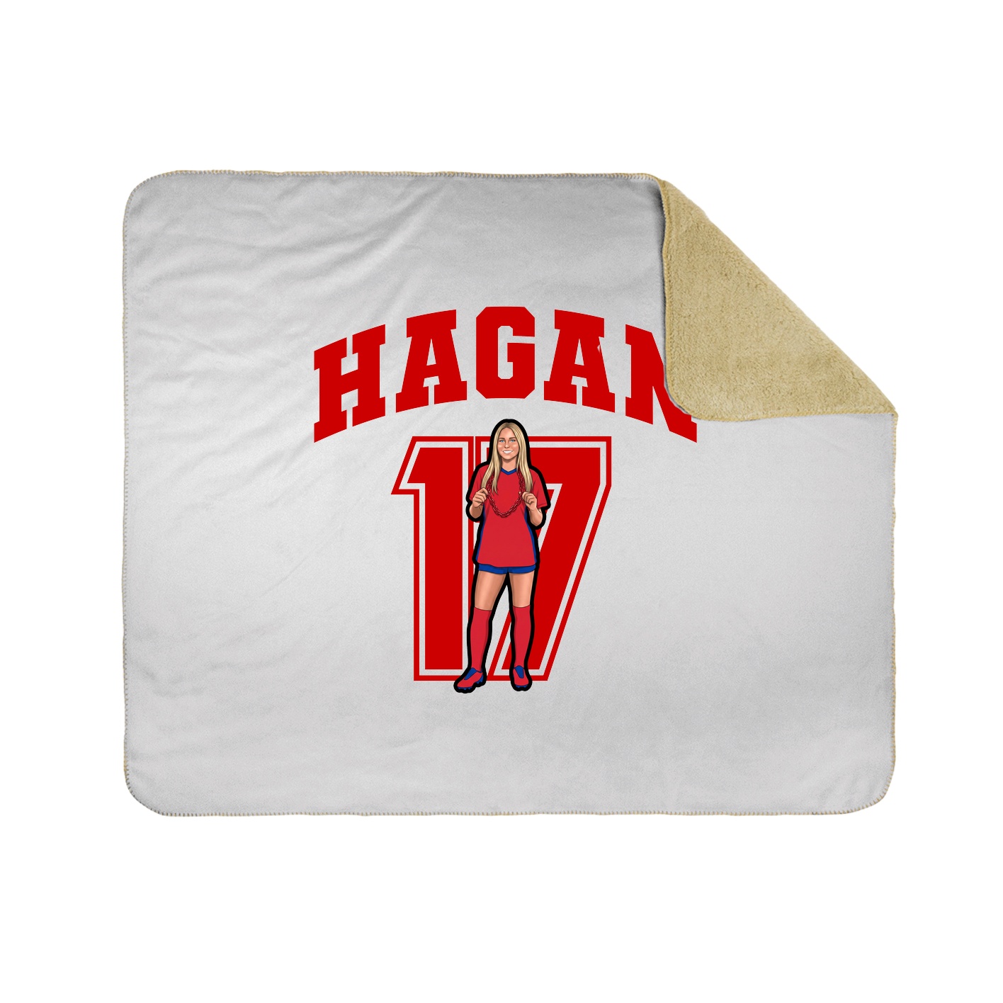 Throw Blanket — Number in White