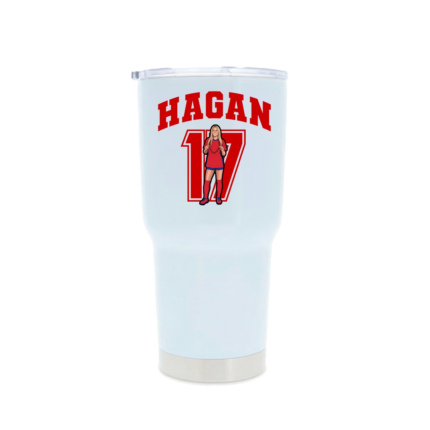 30oz Stainless Steel Tumbler — Number in White