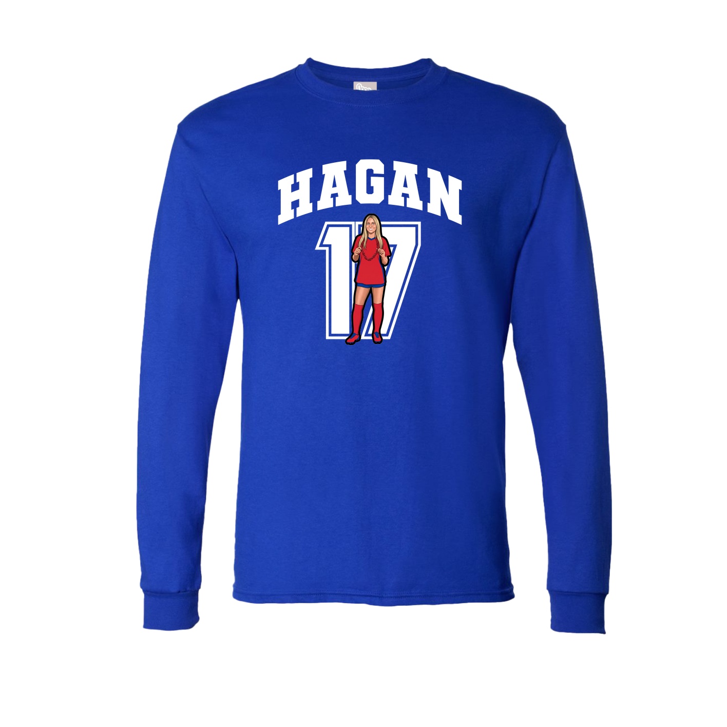 Long Sleeve Tee — Number in Royal