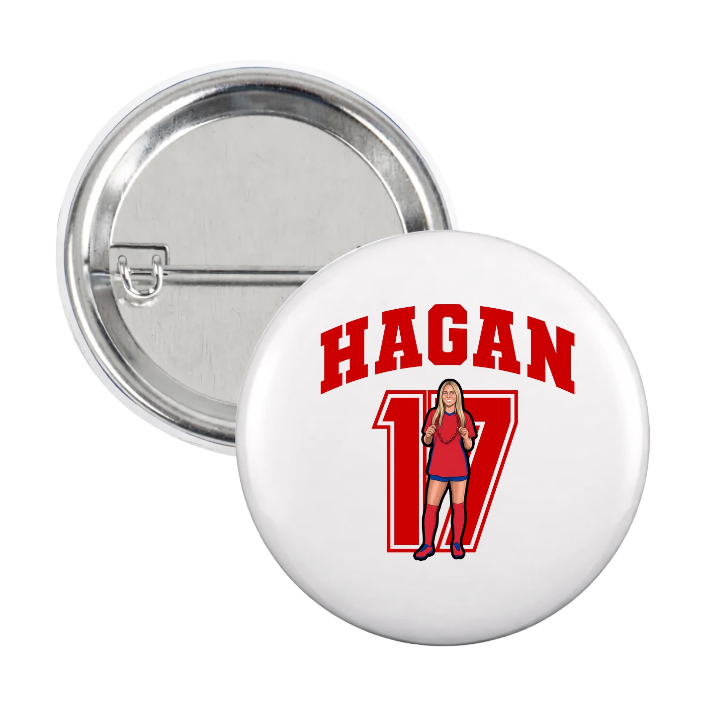 Game Day Button — Number in White
