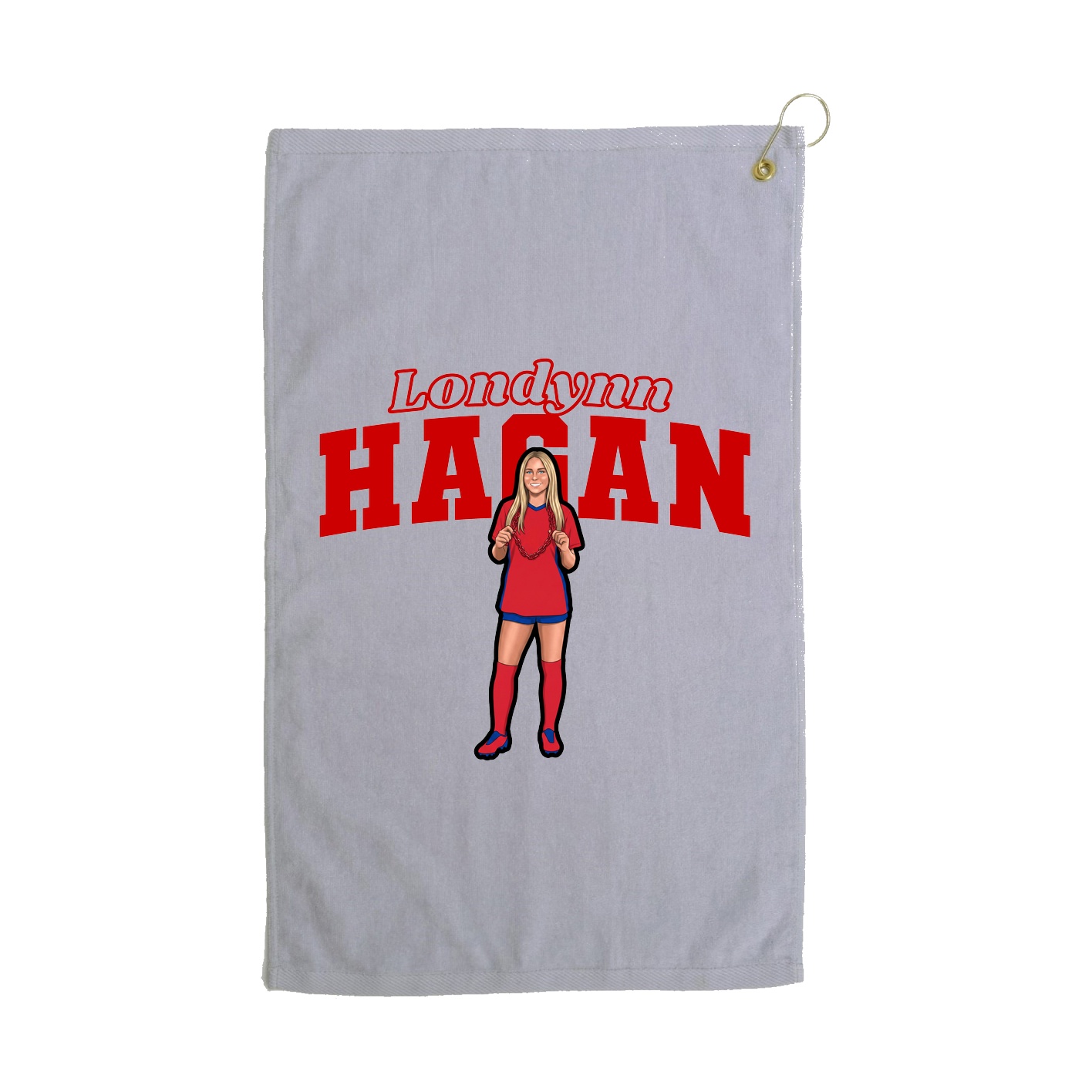Golf Towel — Name Arch in Grey