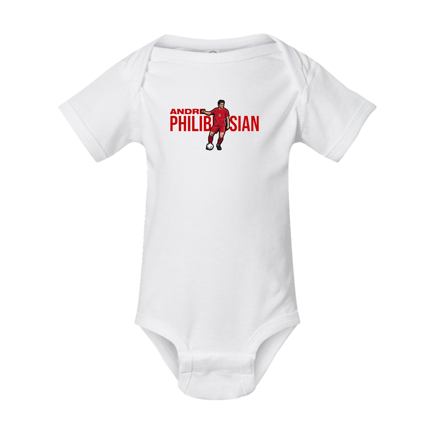 Baby Onesie — Player Name in White