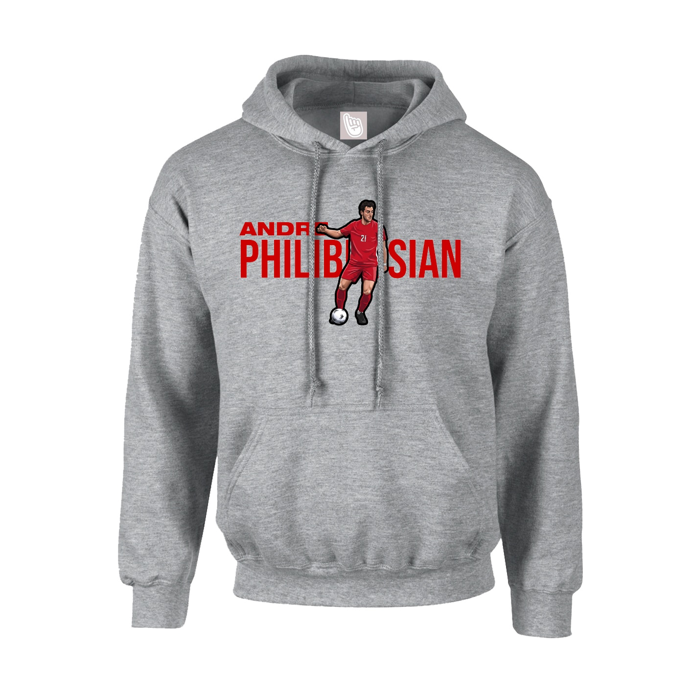 Hoodie — Player Name in Grey