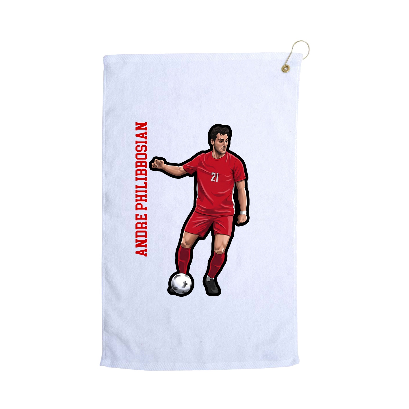 Golf Towel — Name Vertical in White