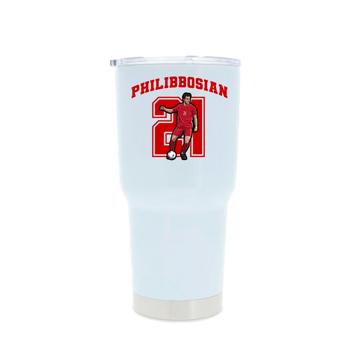 30oz Stainless Steel Tumbler — Number in White