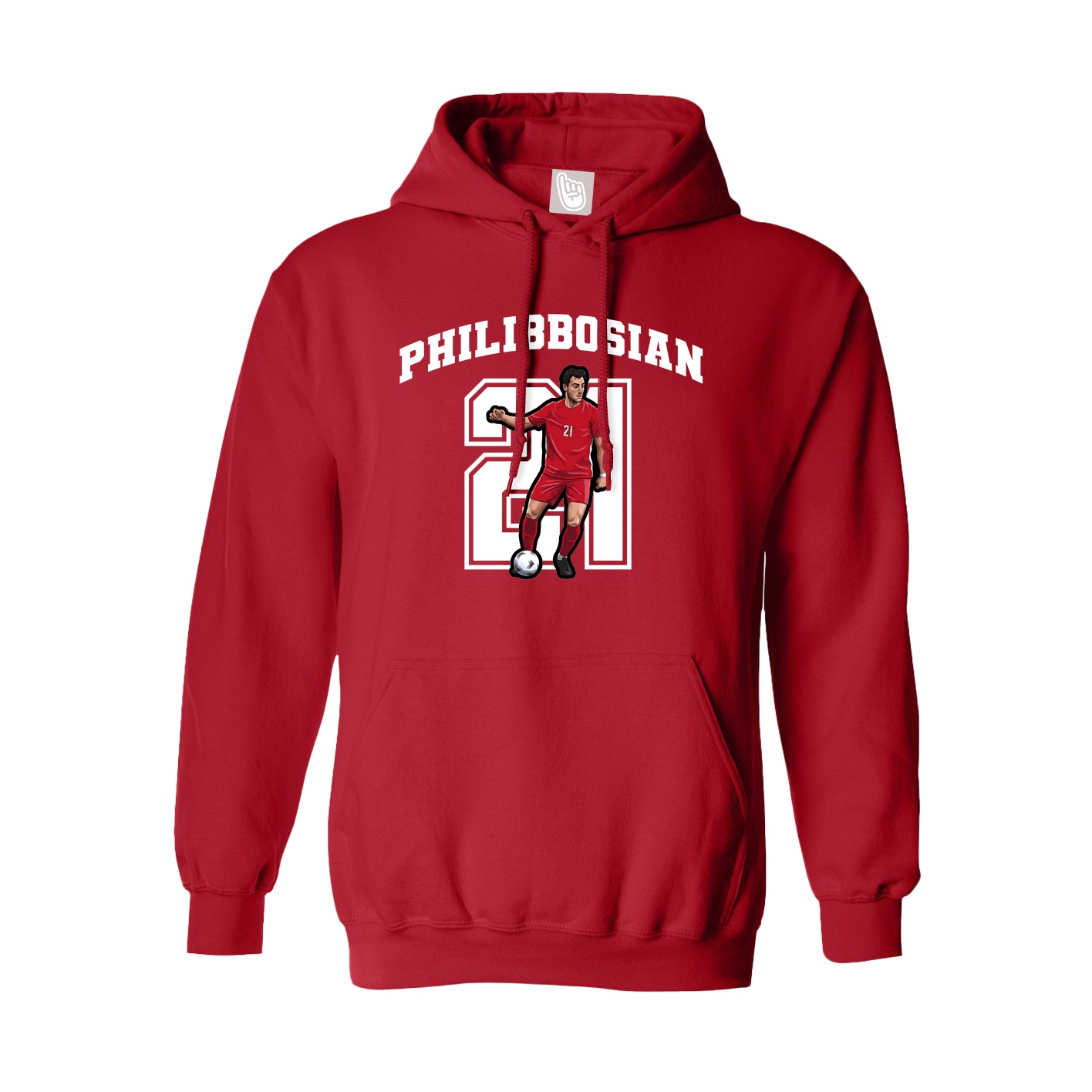 Youth Hoodie — Number in Red