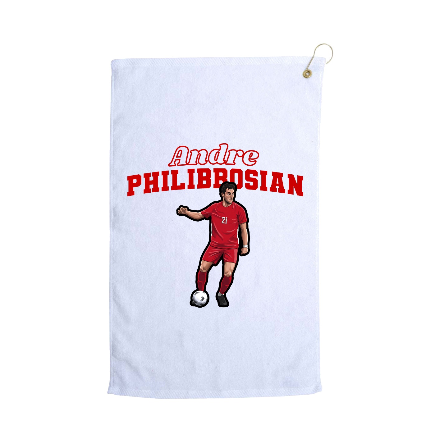 Golf Towel — Name Arch in White