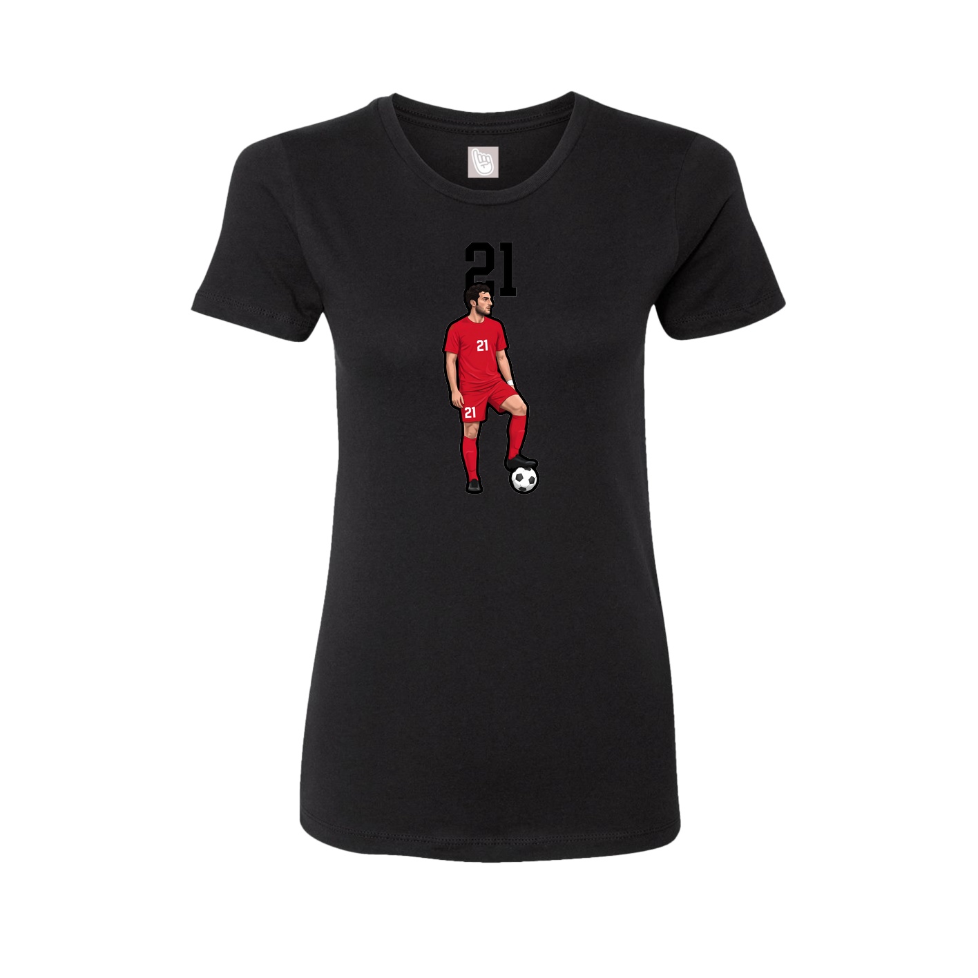 Fitted Women's Tee — Number Top in Black