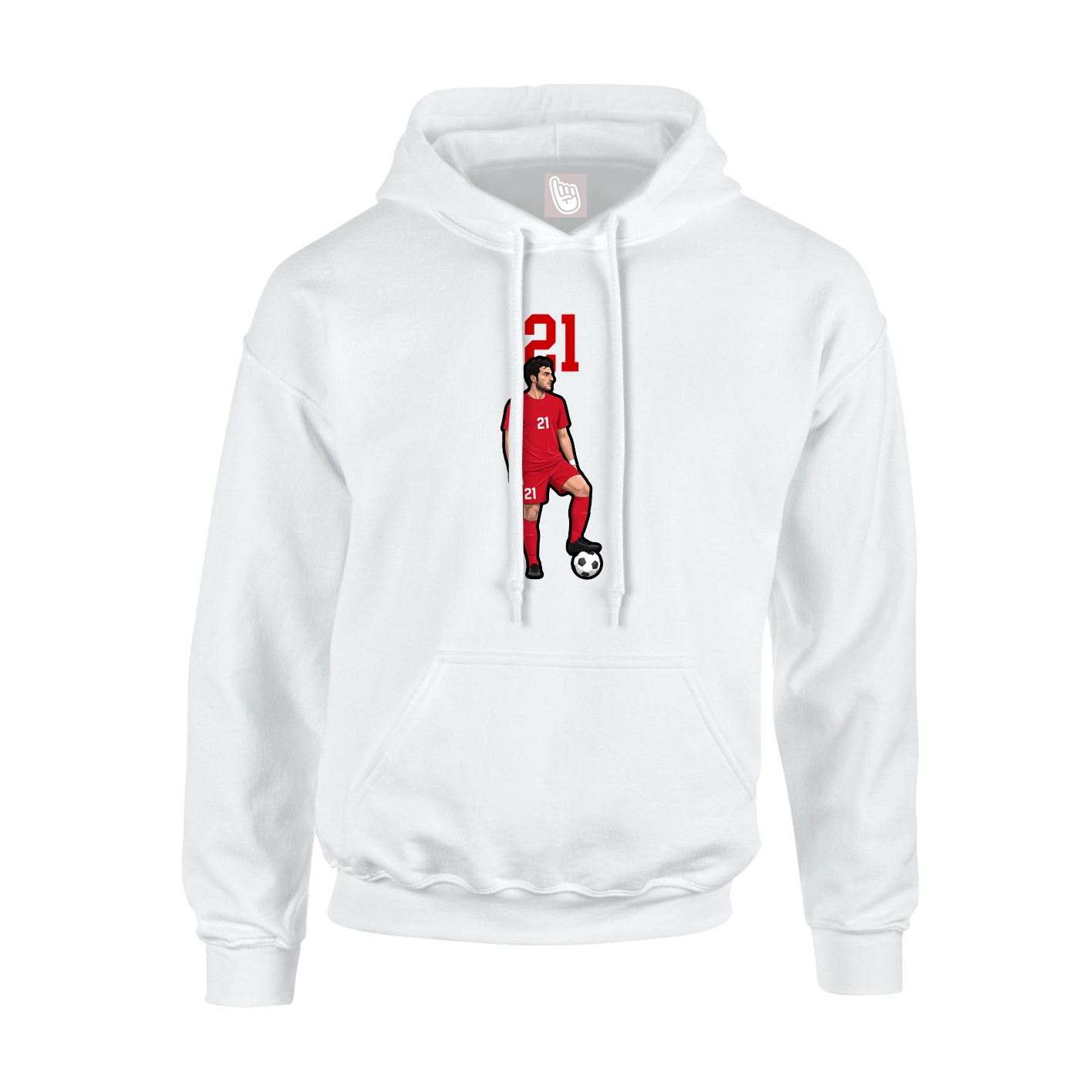 Youth Hoodie — Number Top in White