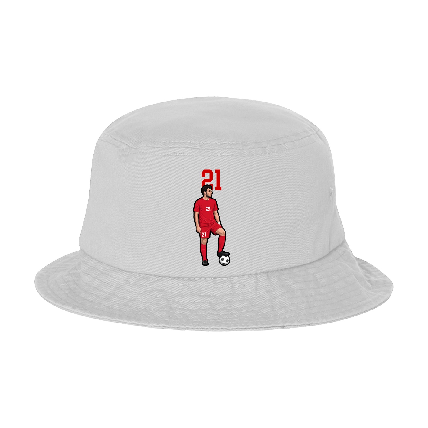 Bucket Cap — Number Top in White