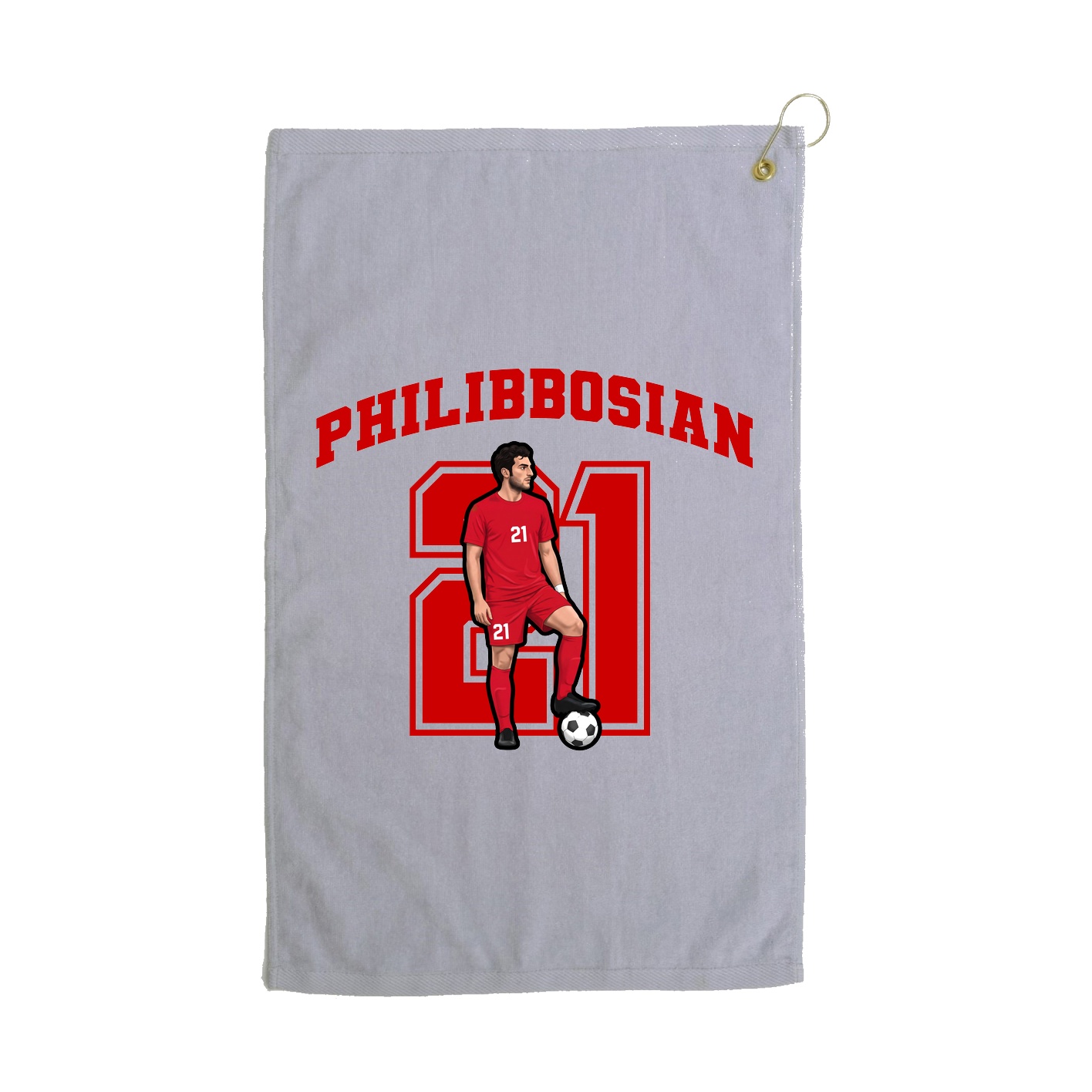 Golf Towel — Number in Grey