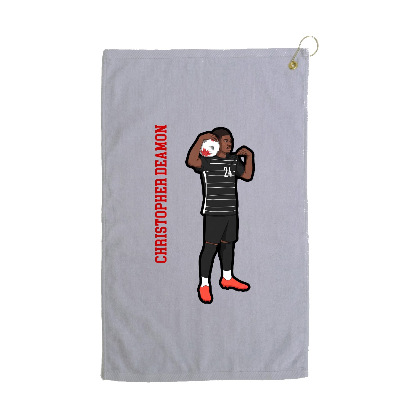 Golf Towel — Name Vertical in Grey