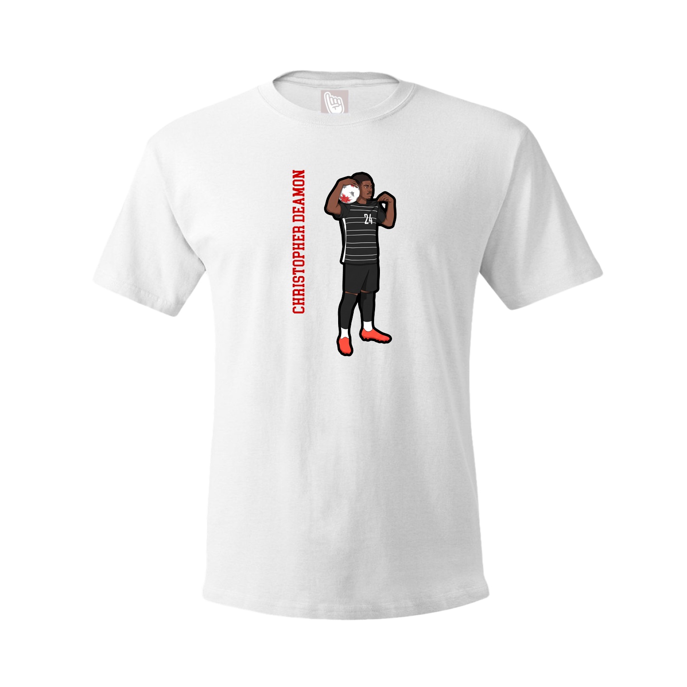 Tee — Name Vertical in White