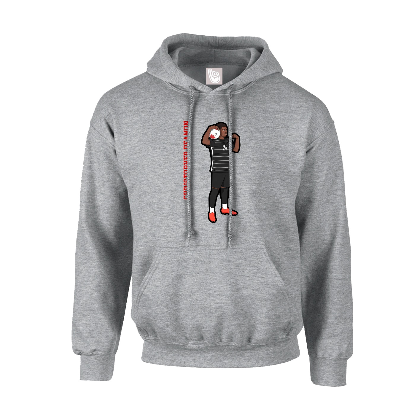 Hoodie — Name Vertical in Grey