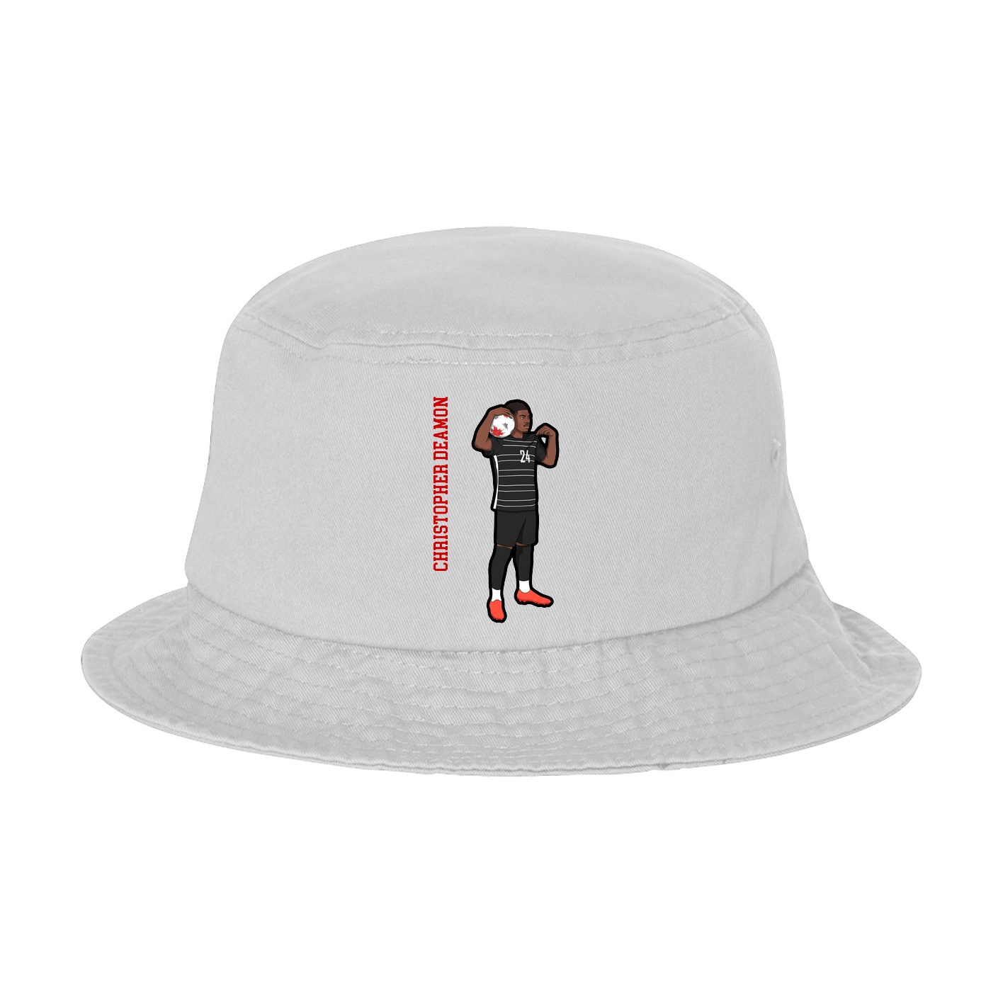 Bucket Cap — Name Vertical in White