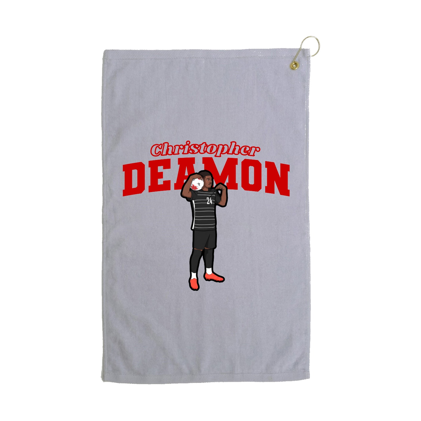 Golf Towel — Name Arch in Grey