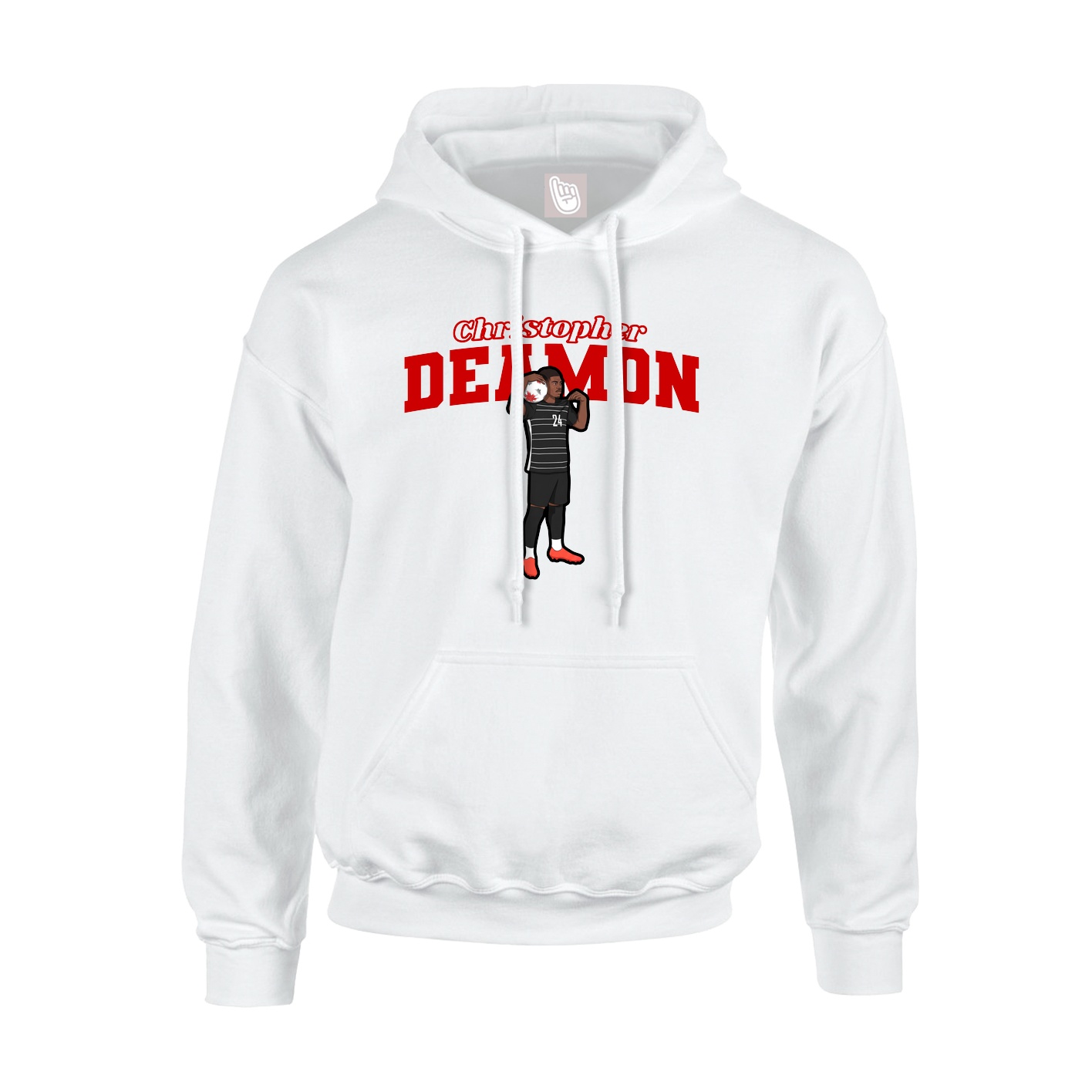 Hoodie — Name Arch in White