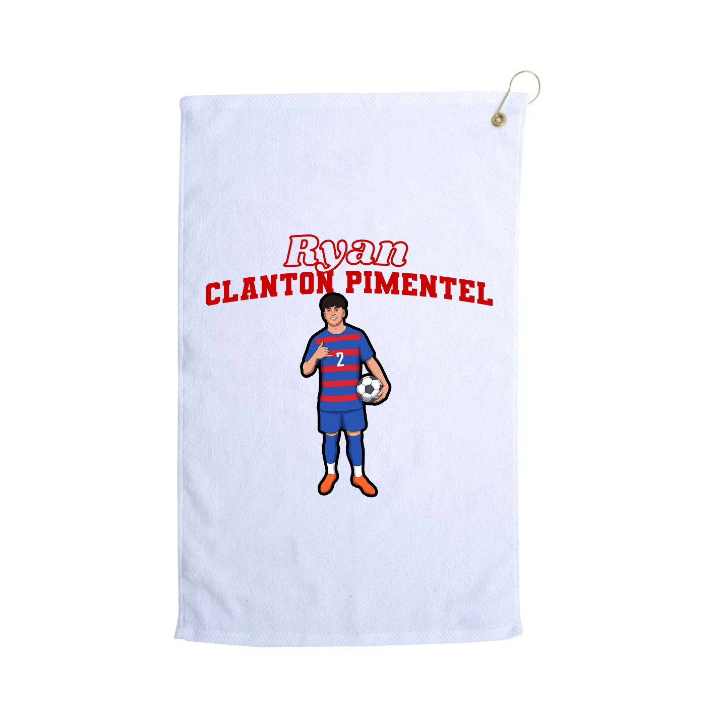 Golf Towel — Name Arch in White