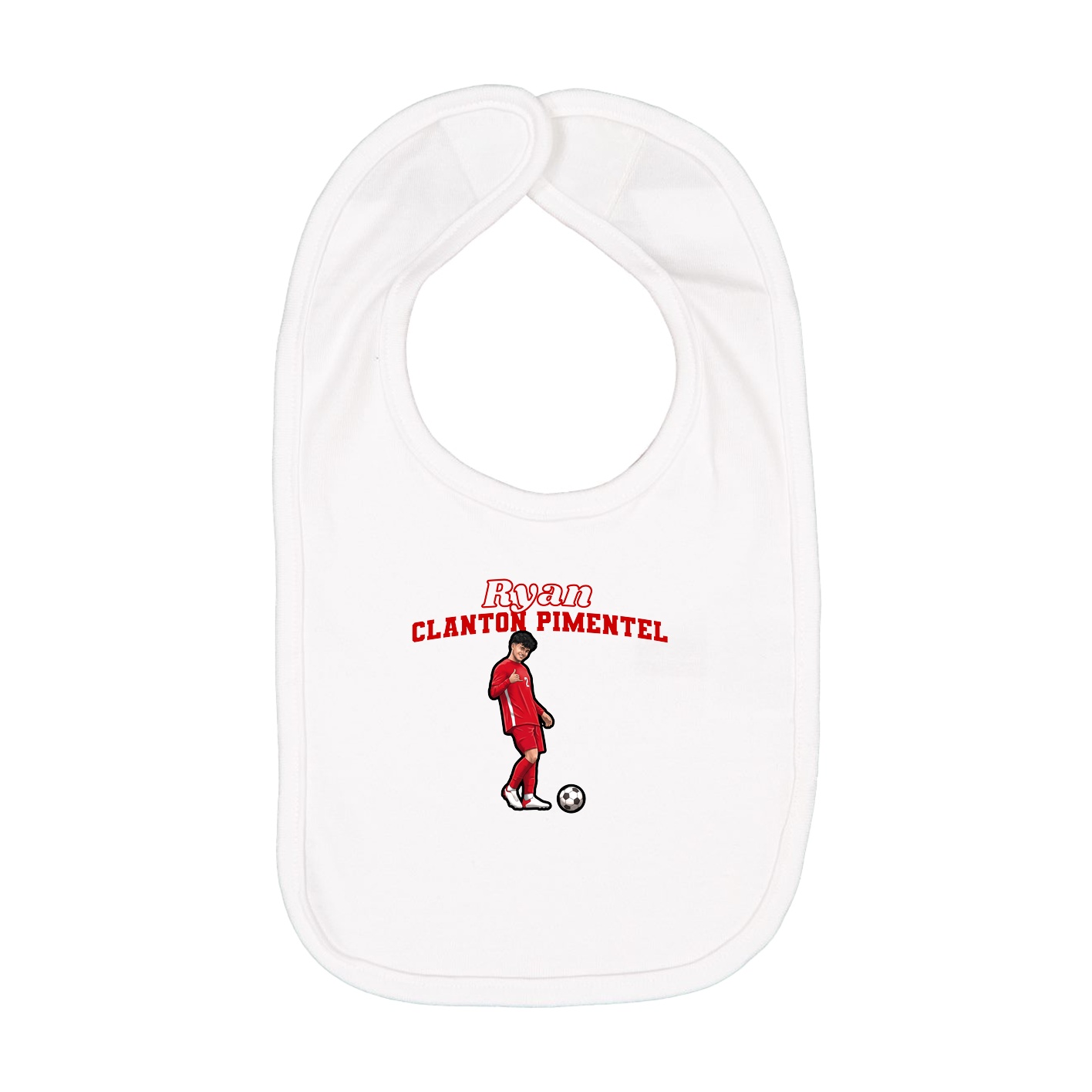 Infant Bib — Name Arch in White