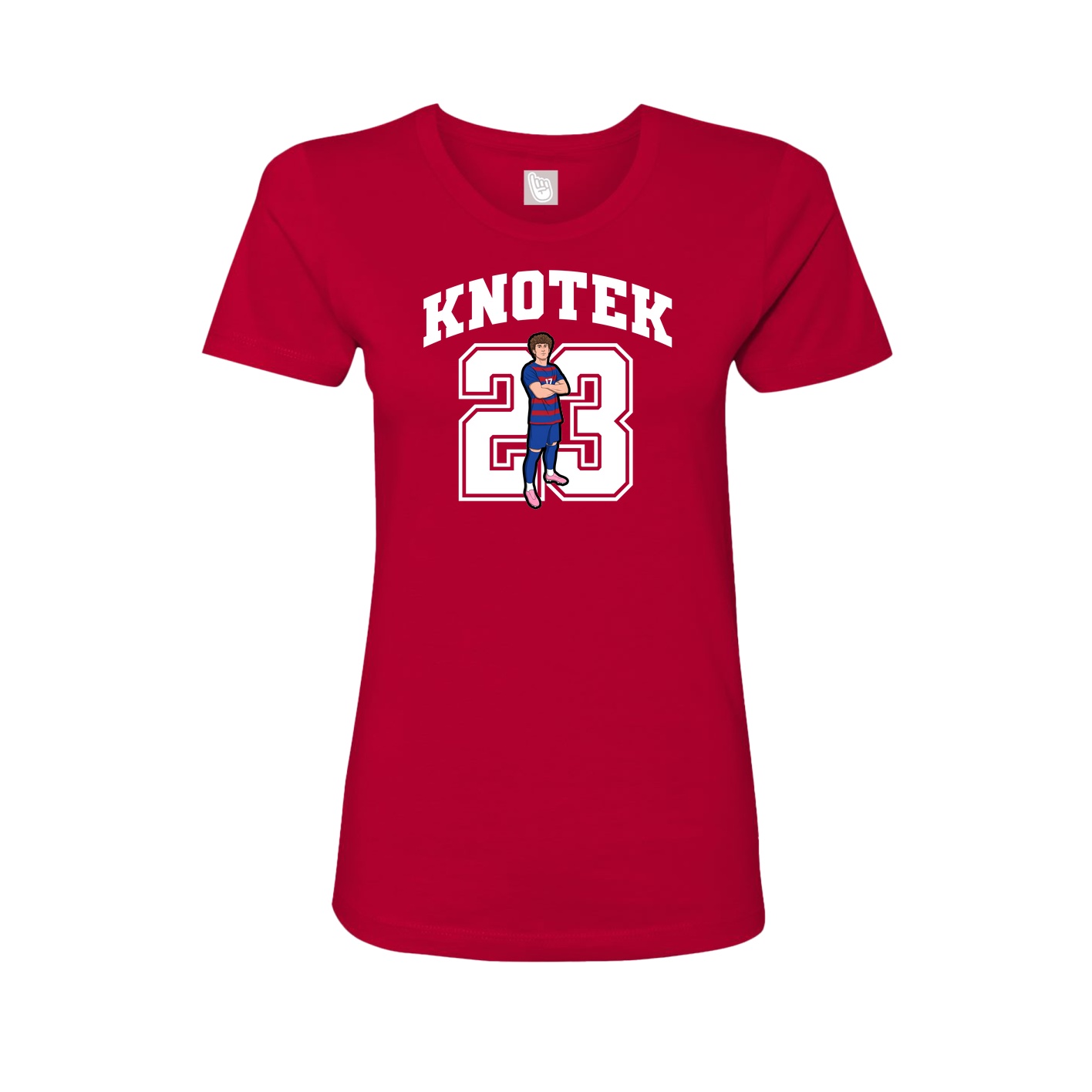 Fitted Women's Tee — Number in Red