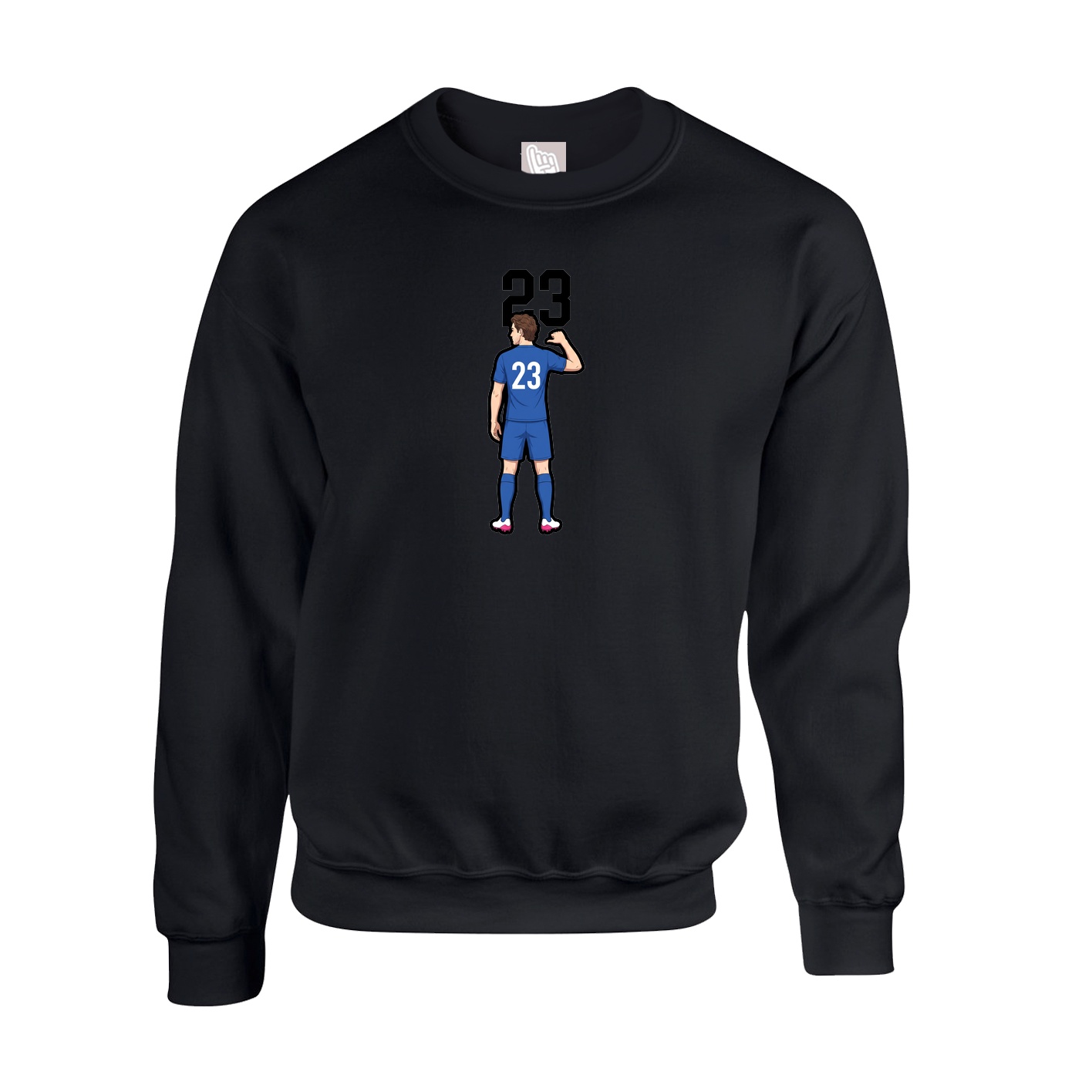 Fleece Crew — Number Top in Black