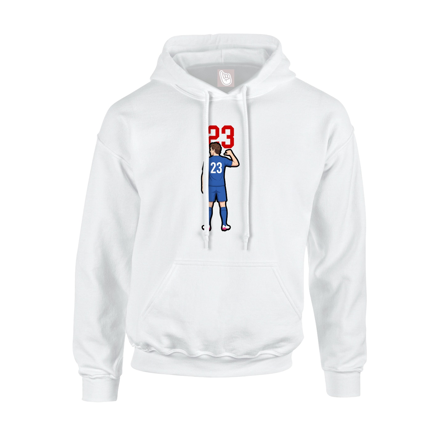 Youth Hoodie — Number Top in White