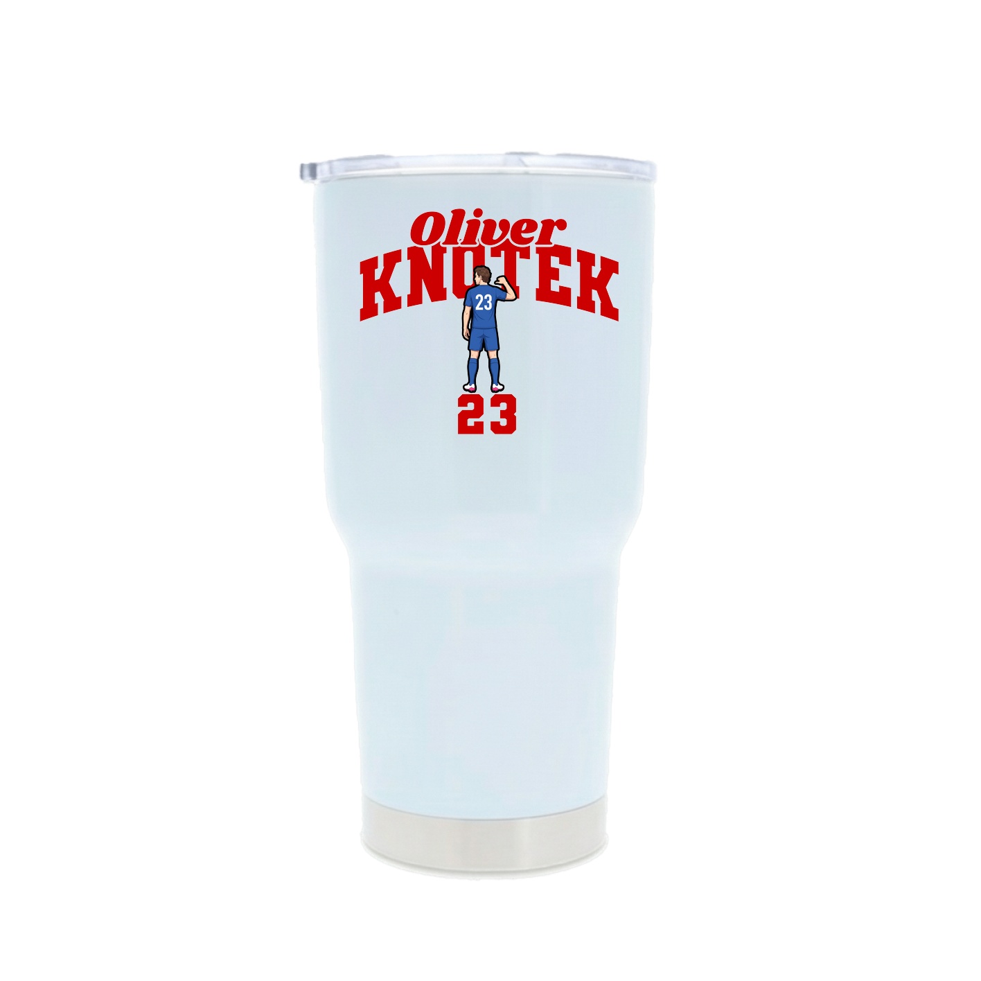 30oz Stainless Steel Tumbler — Signature Arch in White