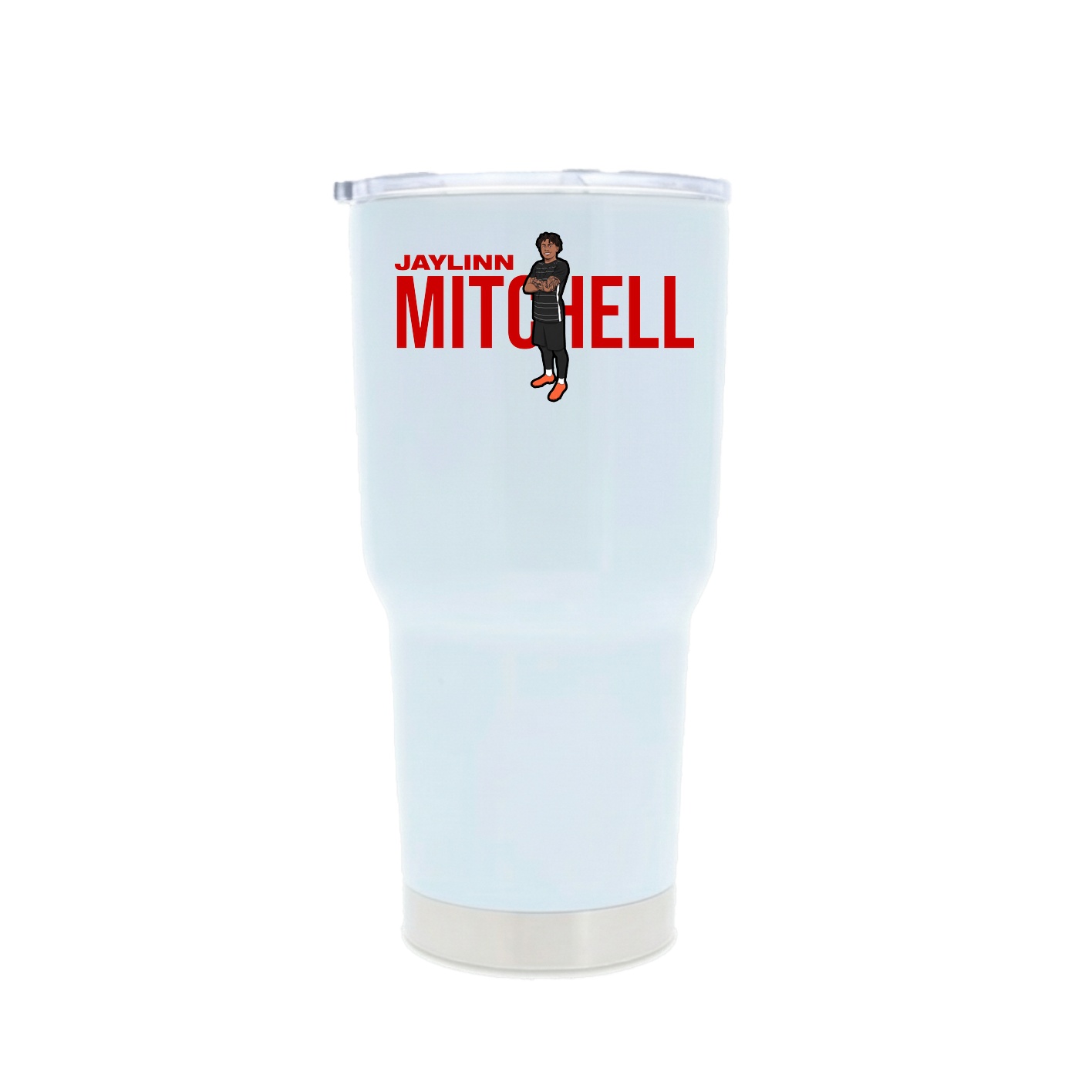 30oz Stainless Steel Tumbler — Player Name in White