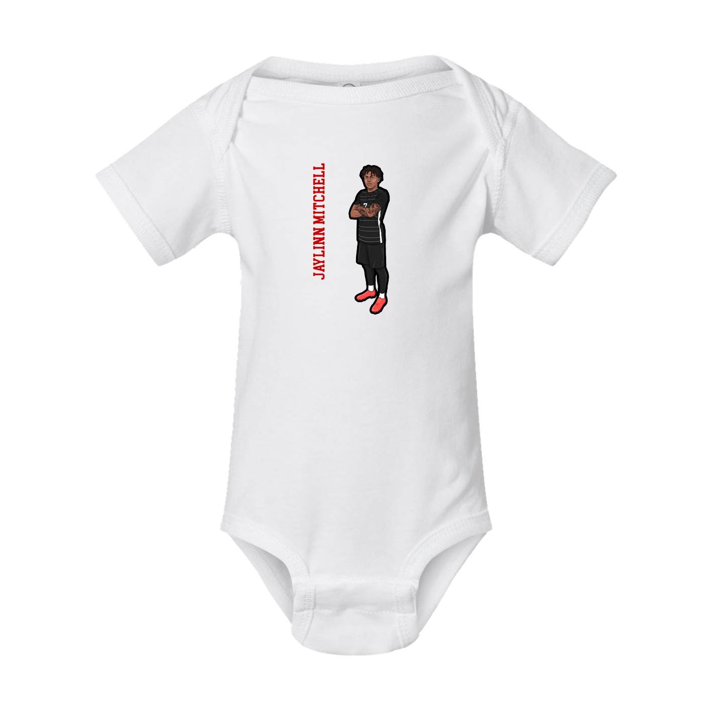 Baby Onesie — Name Vertical in White