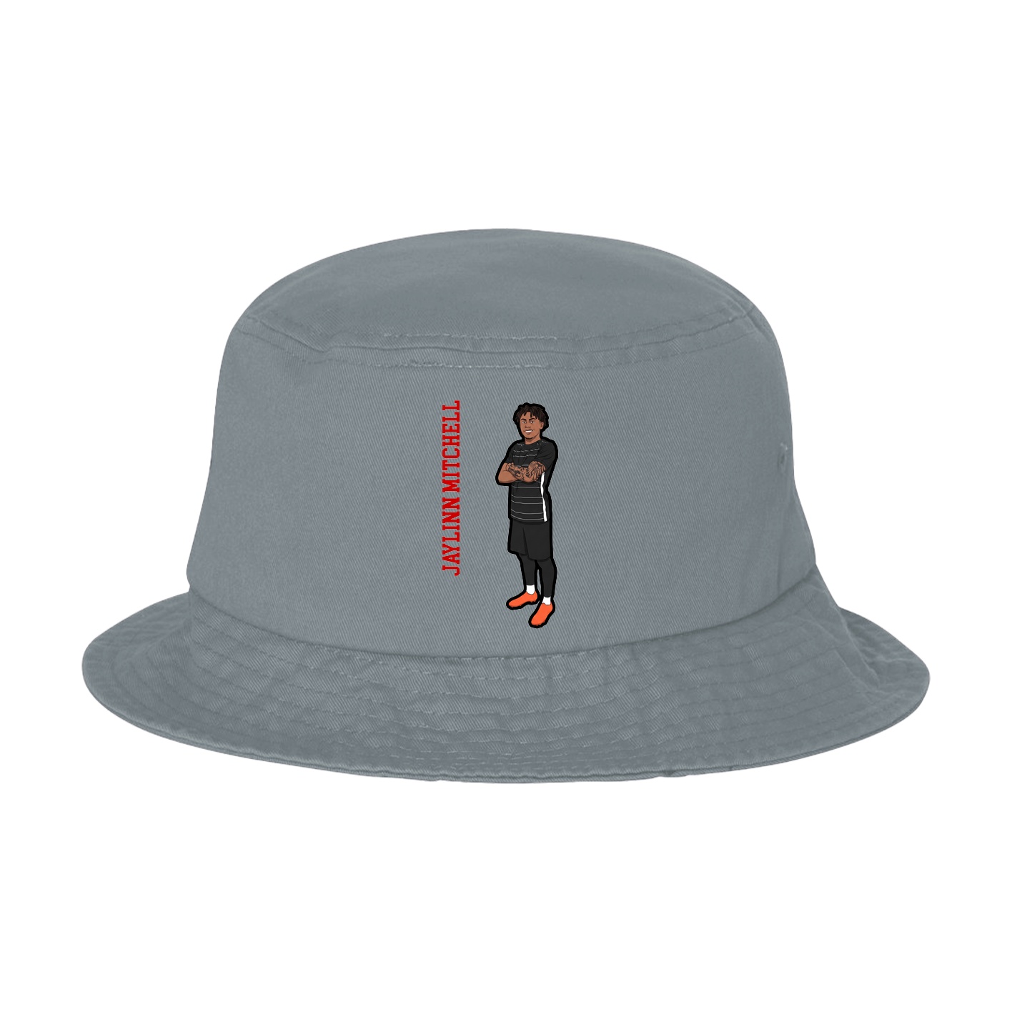 Bucket Cap — Name Vertical in Grey