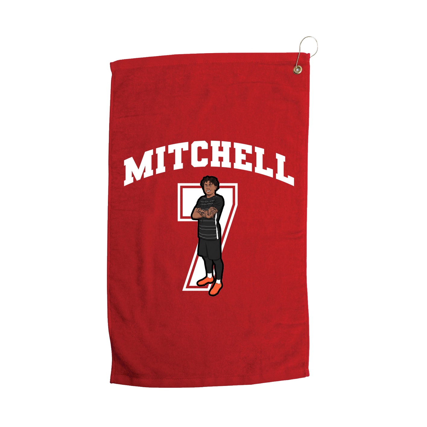 Golf Towel — Number in Red