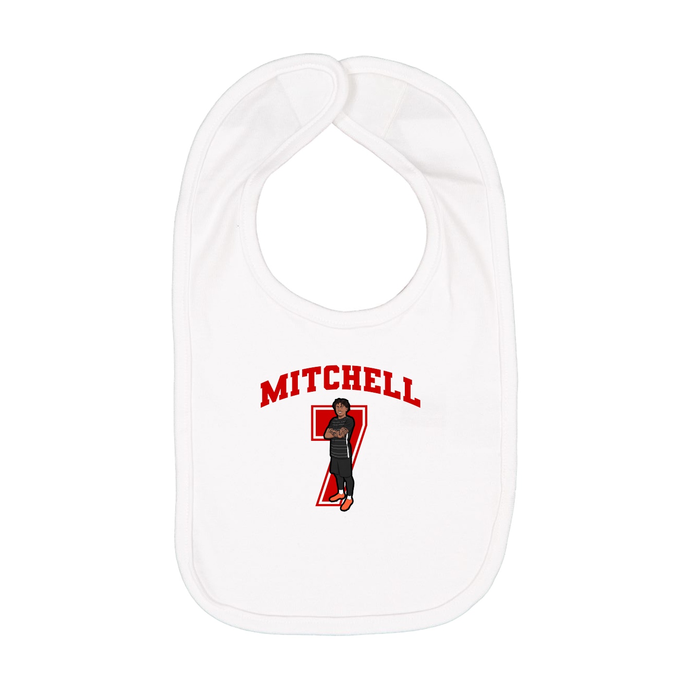 Infant Bib — Number in White