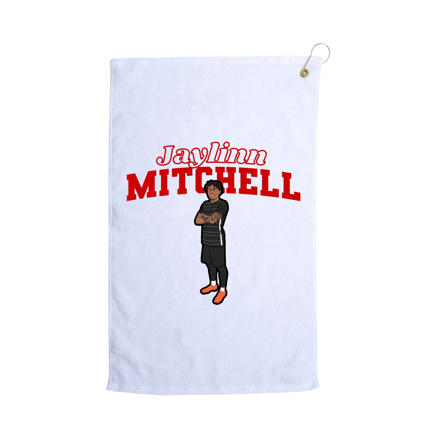 Golf Towel — Name Arch in White