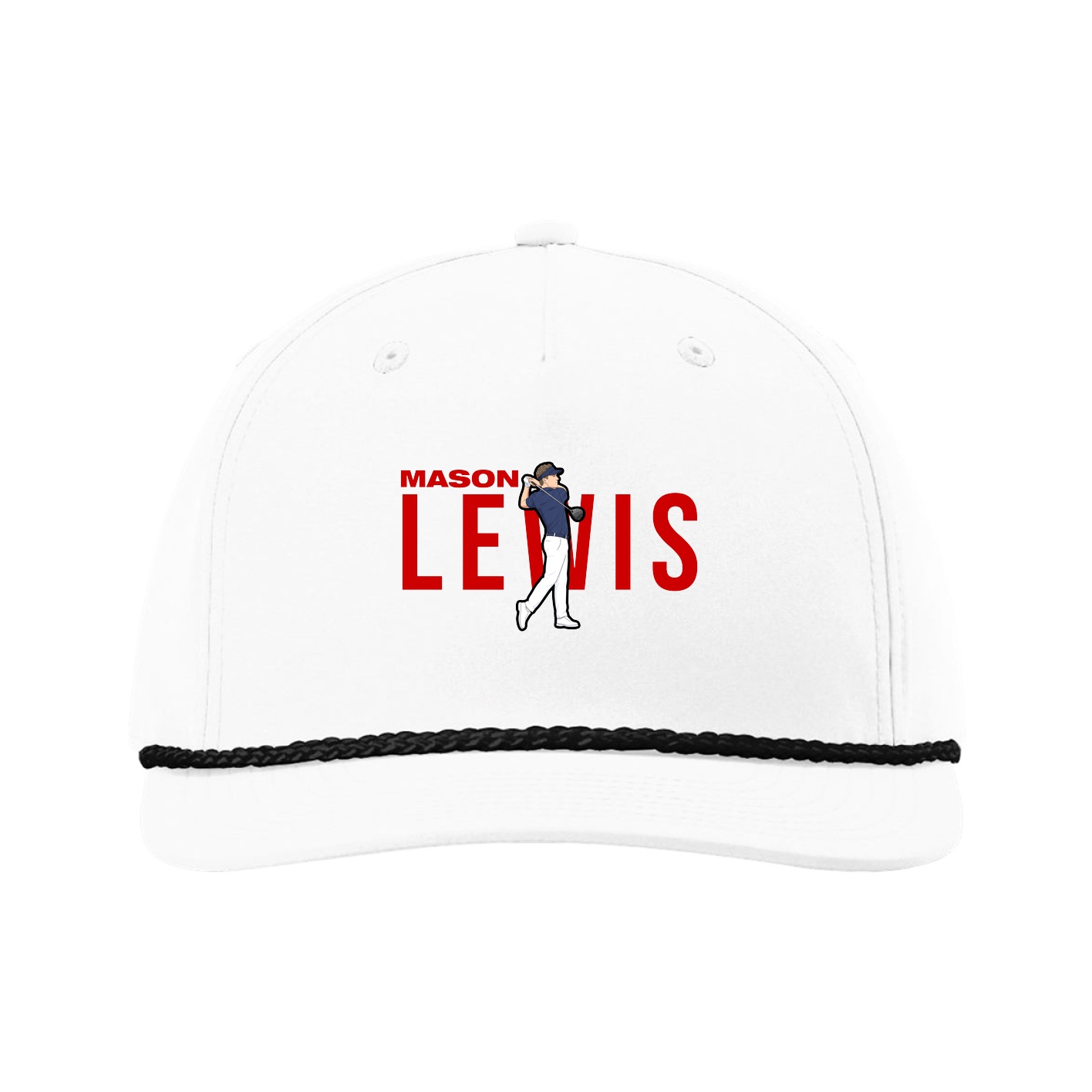 Five-Panel Classic Rope Cap — Player Name in White