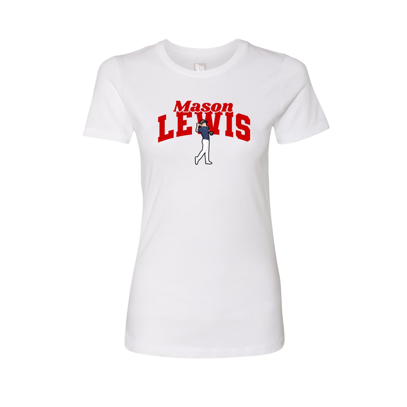 Fitted Women's Tee — Signature Arch in White