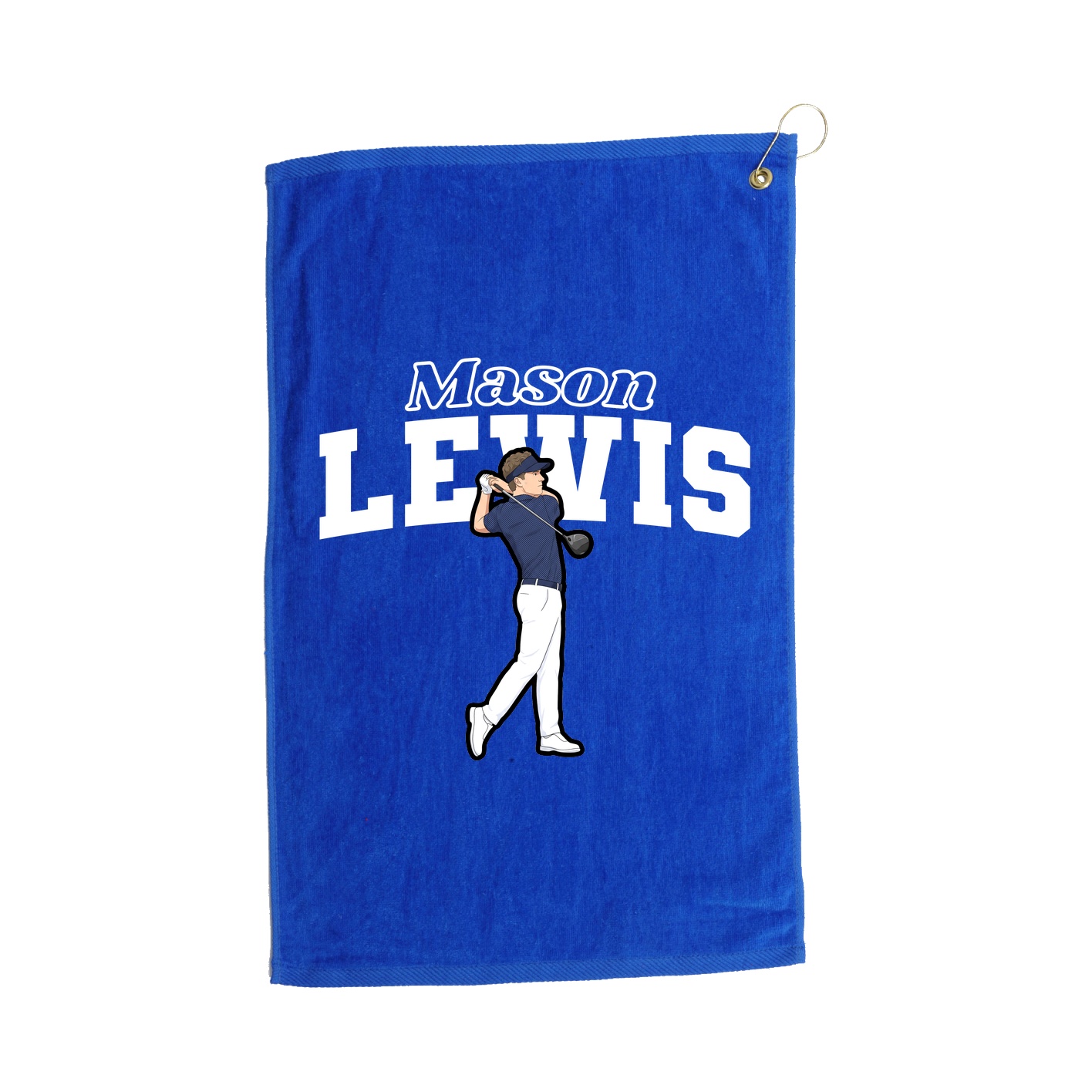 Golf Towel — Name Arch in Royal