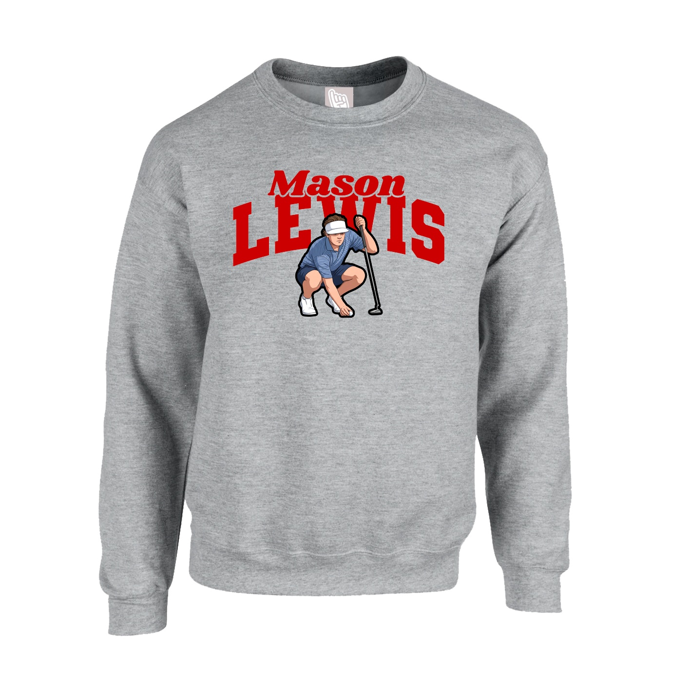 Fleece Crew — Signature Arch in Grey