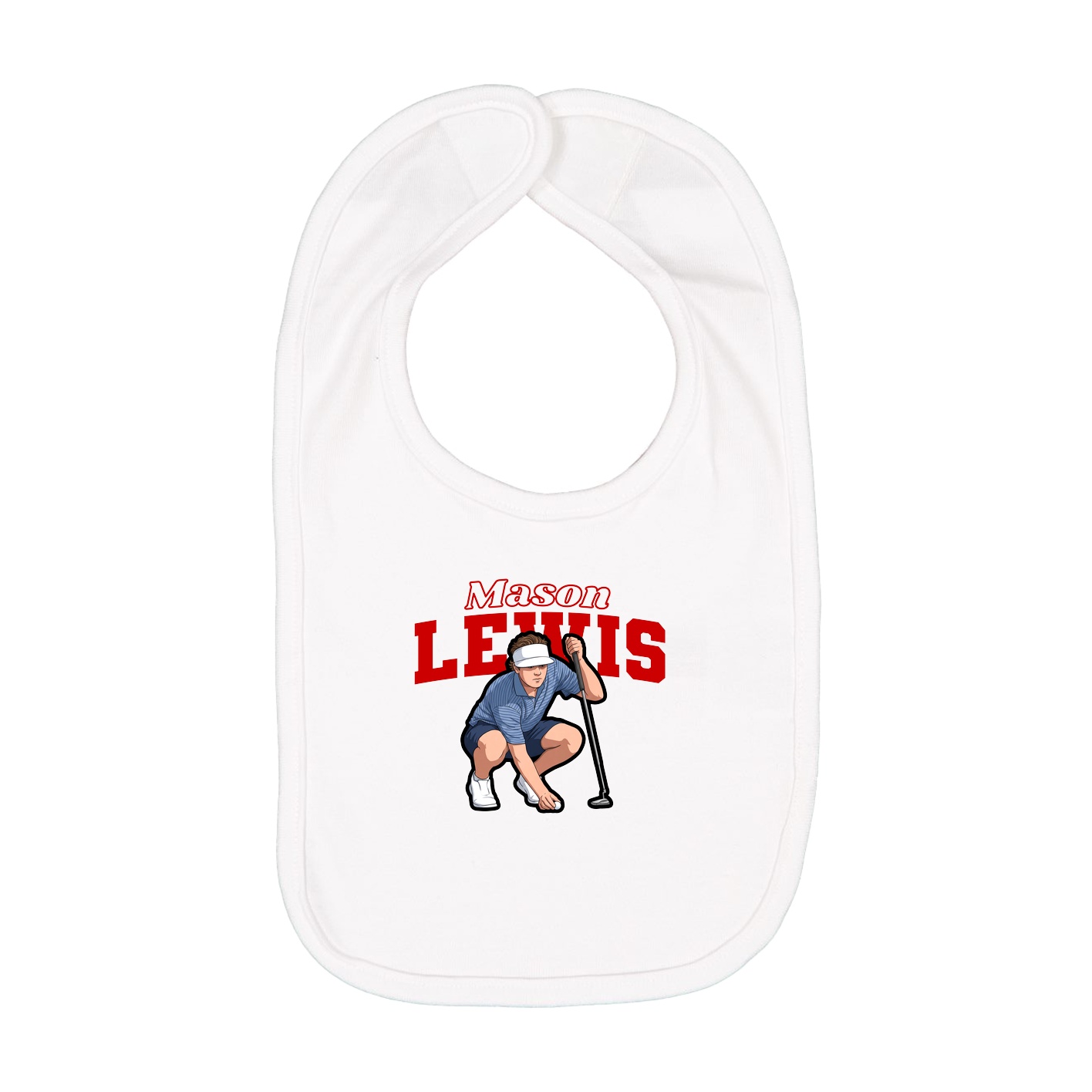 Infant Bib — Name Arch in White