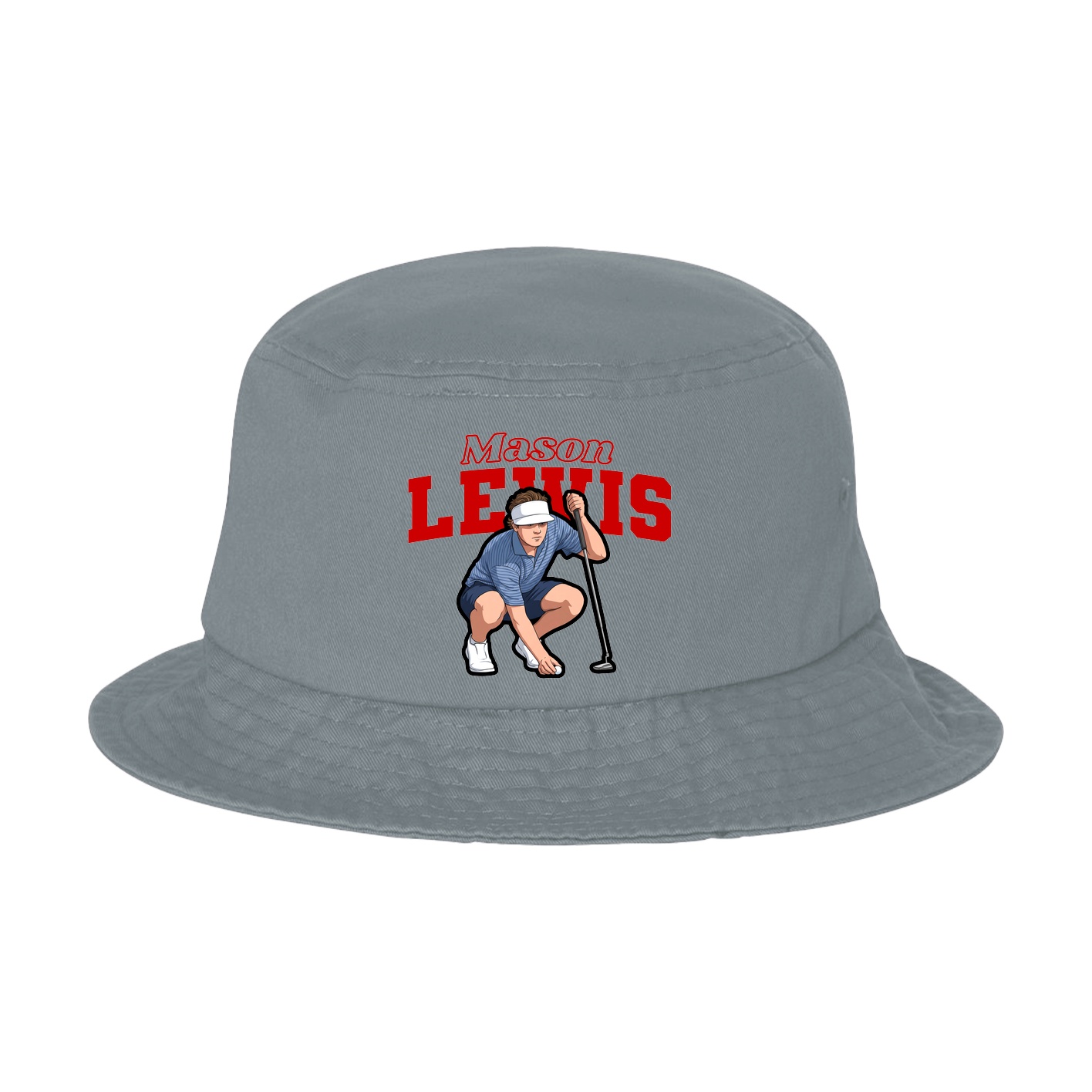 Bucket Cap — Name Arch in Grey