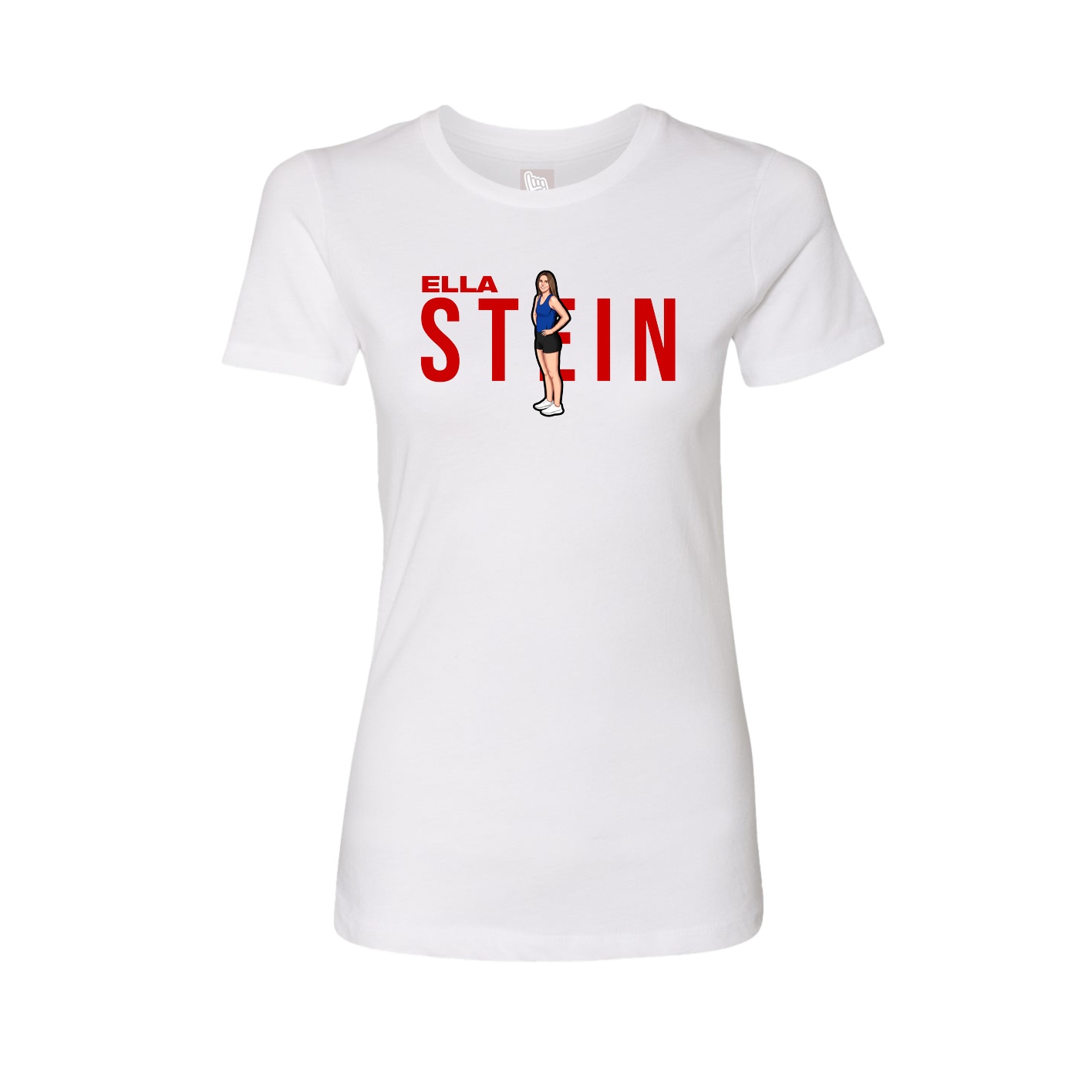 Fitted Women's Tee — Player Name in White