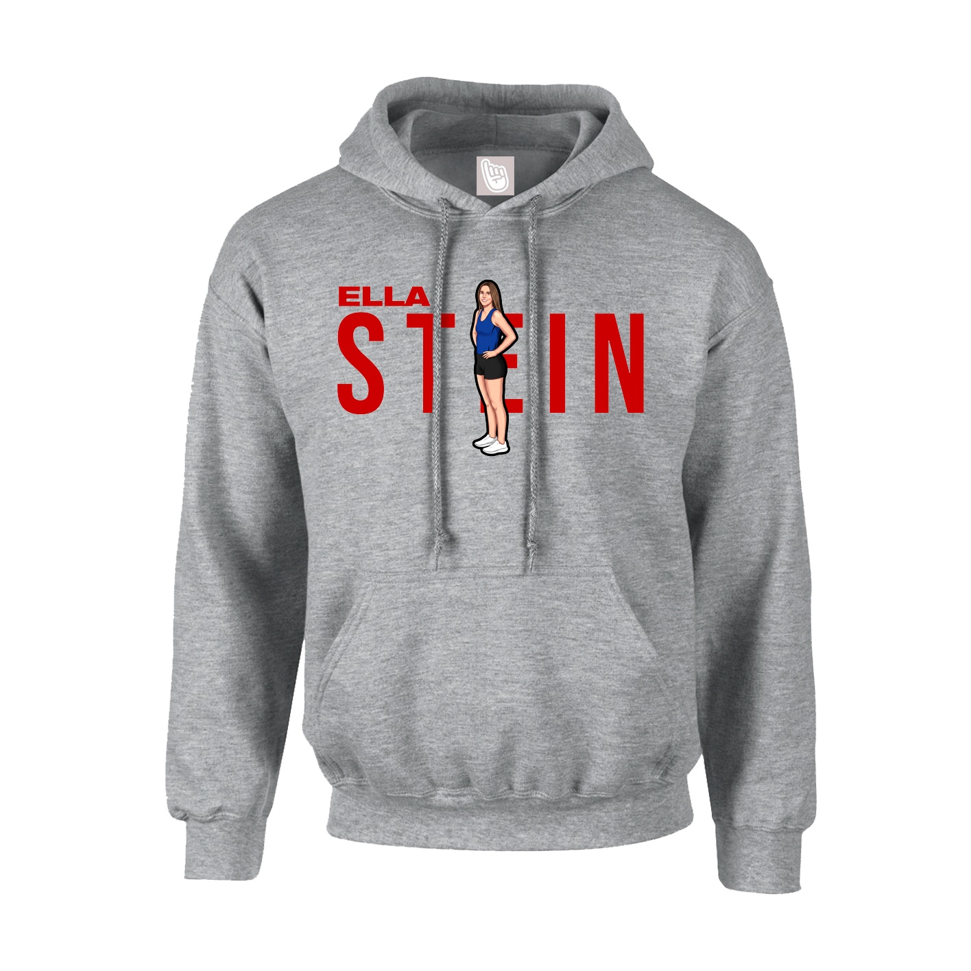 Hoodie — Player Name in Grey
