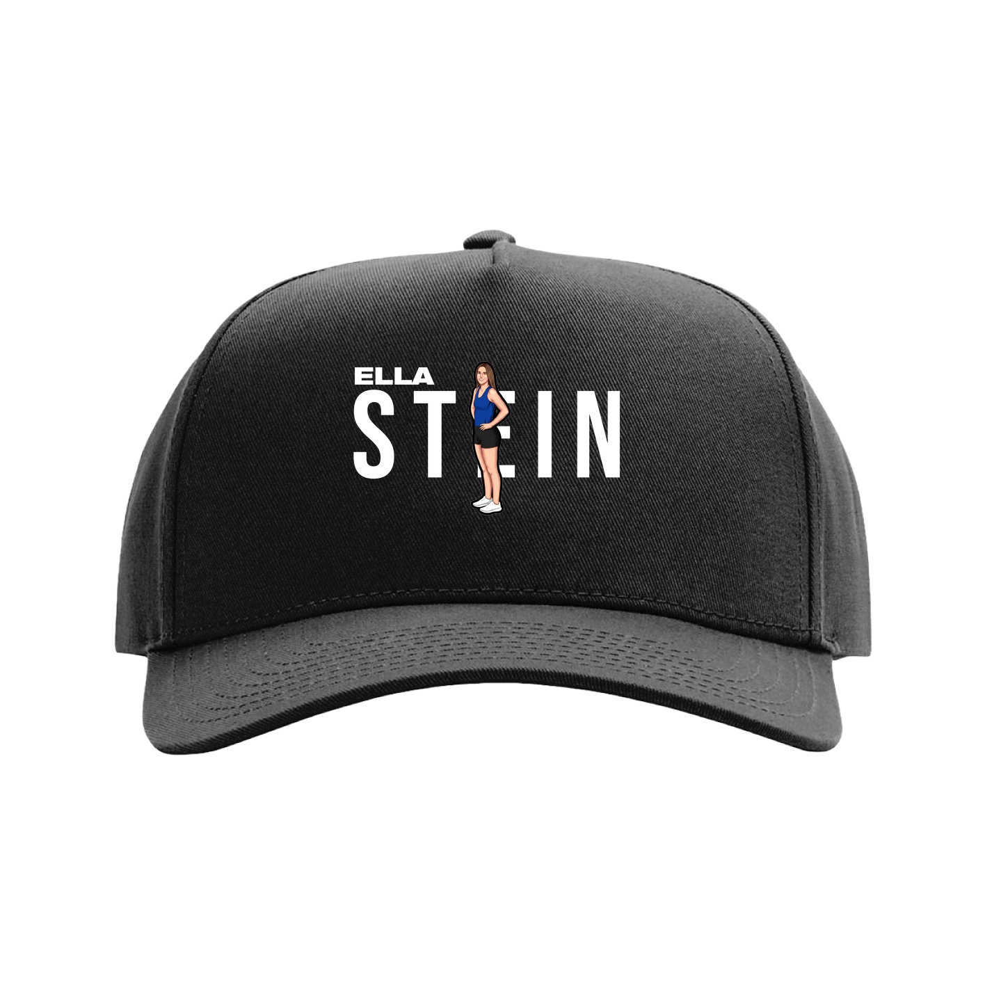 Full Fabric Five-Panel Champ Cap — Player Name in Black